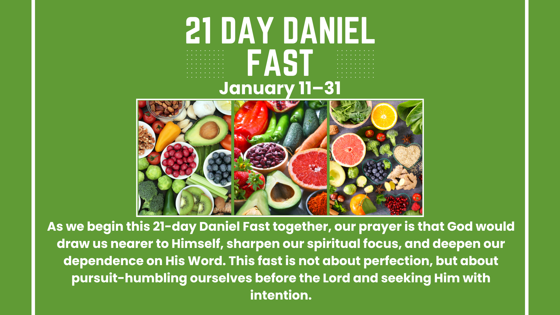 21-Day Daniel Fast — January 11–31